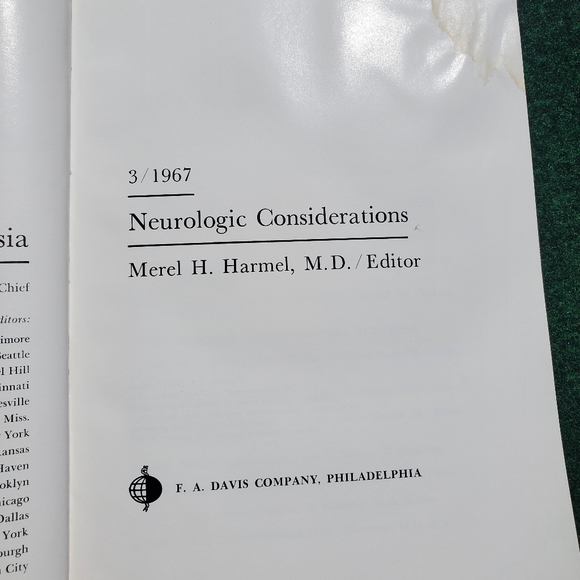 Clinical Anesthesia Neurologic Considerations Merel H. Harmel, MD 1968 F.A.Davis - Picture 3 of 9